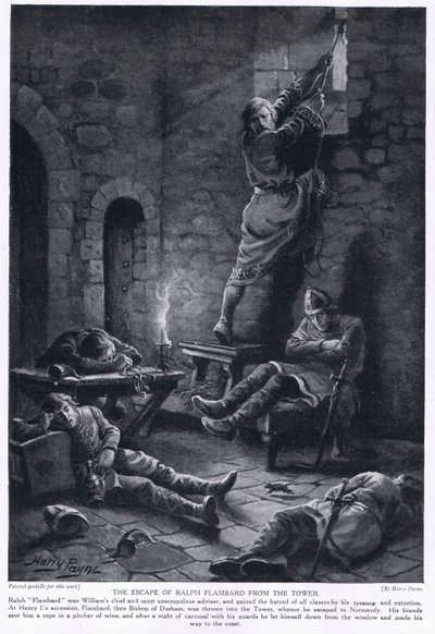 The Escape of Ralph Flambard from the Tower by Henry A. Payne